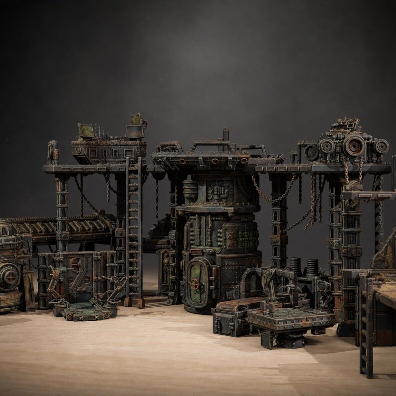 Scavenger Factory Terrain Kit | Station Forge 16k Resin Miniatures | 28mm 32mm Tabletop Wargaming | Unpainted image 1