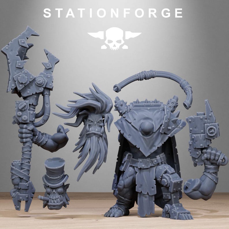 Orks Orkaz Madman | Station Forge 16k Resin Miniatures | 28mm 32mm Tabletop Wargaming | Unpainted image 5