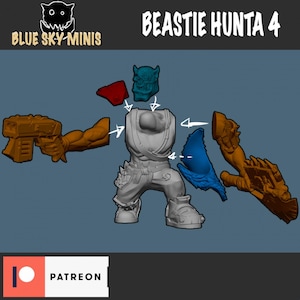 Beastie Huntas - Orc Squad - 16k Resin - Orcs / Tabletop / Wargaming / Grimdark image 6