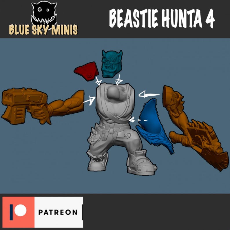 Beastie Huntas - Orc Squad - 16k Resin - Orcs / Tabletop / Wargaming / Grimdark image 6