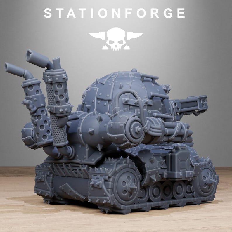 Orks Orkaz Mini Tank | Station Forge 16k Resin Miniatures | 28mm 32mm Tabletop Wargaming | Unpainted image 6