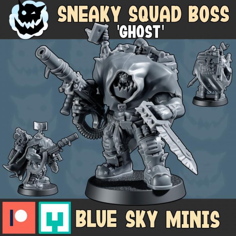 Sneaky Squad Boss Ghost - Orc Character - 16k Resin - Orcs / Tabletop / Wargaming / Grimdark image 2
