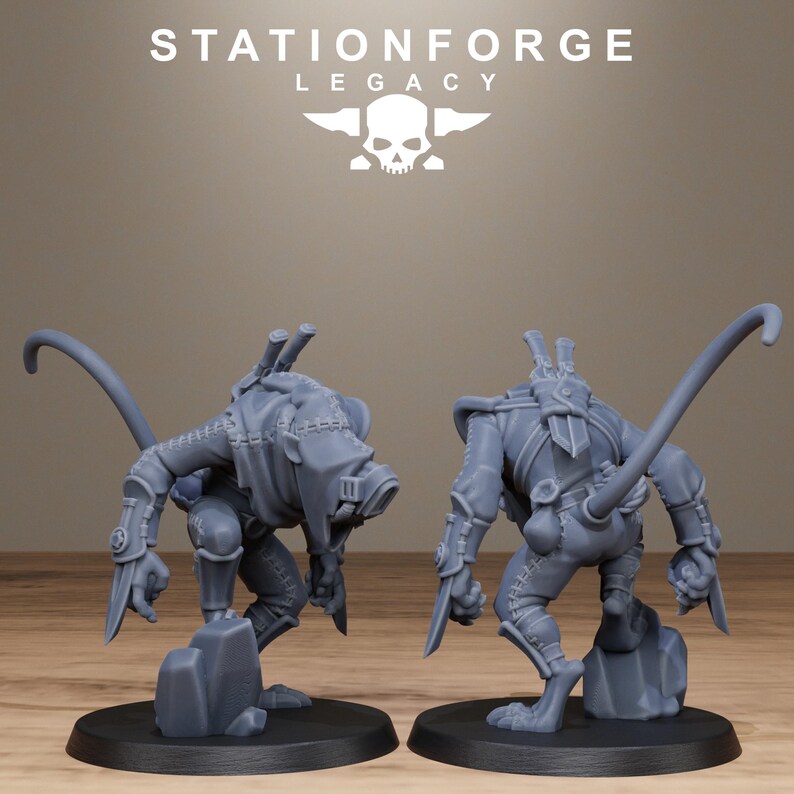 Legacy Rotfang Assassins | Station Forge 16k Resin Miniatures | 28mm 32mm Tabletop Wargaming | Unpainted image 6
