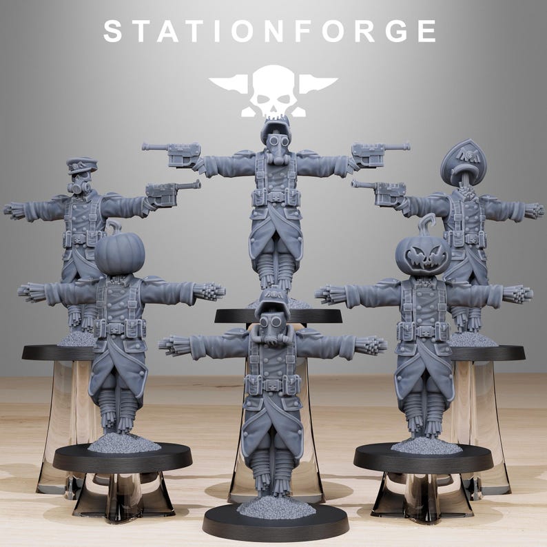 GrimGuard Vogelscheuche | Station Forge 16k Resin-Miniaturen | 28 mm/32 mm Tabletop-Wargaming | Unbemalt Bild 2