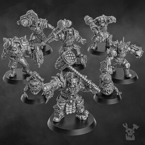 Orcs Head Crackaz Mob | 16k Resin Miniaturen | 28 mm 32 mm Tabletop Wargaming | Unbemalt Bild 6