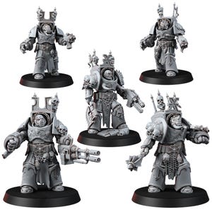 Crimson Butchers Heavy Guard Exo-Armour | 16k Resin Miniatures | 28mm 32mm Tabletop Wargaming | Unpainted 画像 2