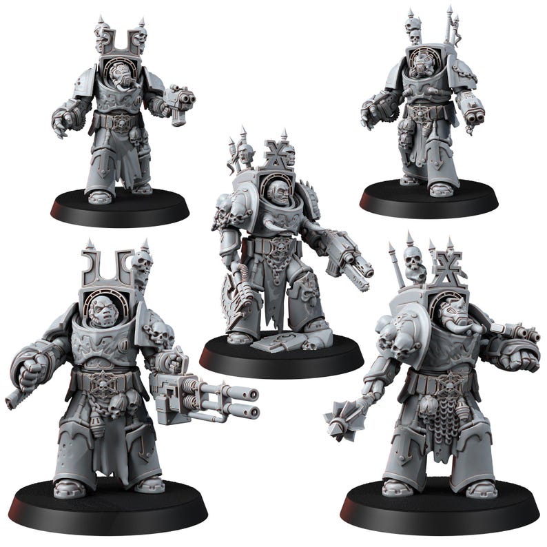 Crimson Butchers Heavy Guard Exo-Armour | 16k Resin Miniatures | 28mm 32mm Tabletop Wargaming | Unpainted 画像 2