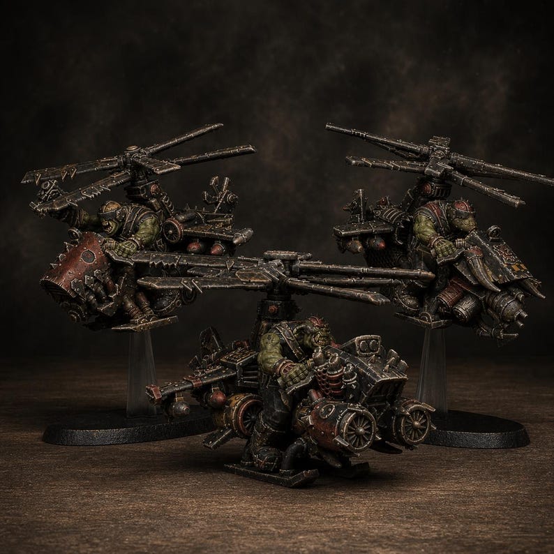 Orks Orkaz Kopters | Station Forge 16k Resin Miniatures | 28mm 32mm Tabletop Wargaming | Unpainted image 1