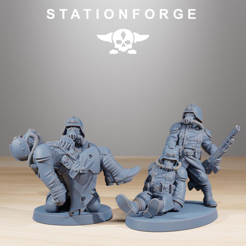 Grimguard The Fallen / Station Forge 16k Miniaturas de resina / 28 mm 32 mm Juegos de guerra de mesa / Sin pintar imagen 3