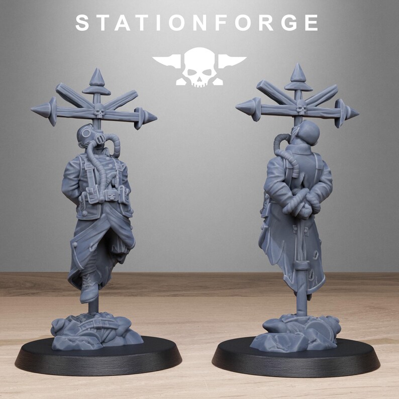 Marcadores de objetivo Grimguard / Miniaturas de resina Station Forge 16k / 28 mm 32 mm Juegos de guerra de mesa / Sin pintar imagen 6