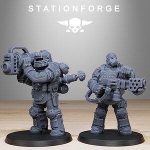 Grimguard Armored Squad Reborn | Station Forge 16k Resin Miniatures | 28mm 32mm Tabletop Wargaming | Unpainted image 4