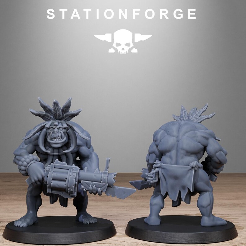 Infantería tribal Orkaz de Orkos / Miniaturas de resina Station Forge 16k / 28 mm 32 mm para juegos de guerra de mesa / Sin pintar imagen 10