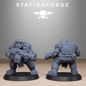 Orks Orkaz Bros Infantry | Station Forge 16k Resin Miniatures | 28mm 32mm Tabletop Wargaming | Unpainted image 2