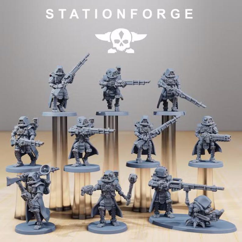 Scavenger Scouts Rebor | Station Forge 16k Resin Miniatures | 28mm 32mm Tabletop Wargaming | Unpainted image 2