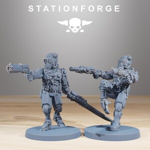 Scavenger Security Patrol | Station Forge 16k Resin Miniatures | 28mm 32mm Tabletop Wargaming | Unpainted image 5