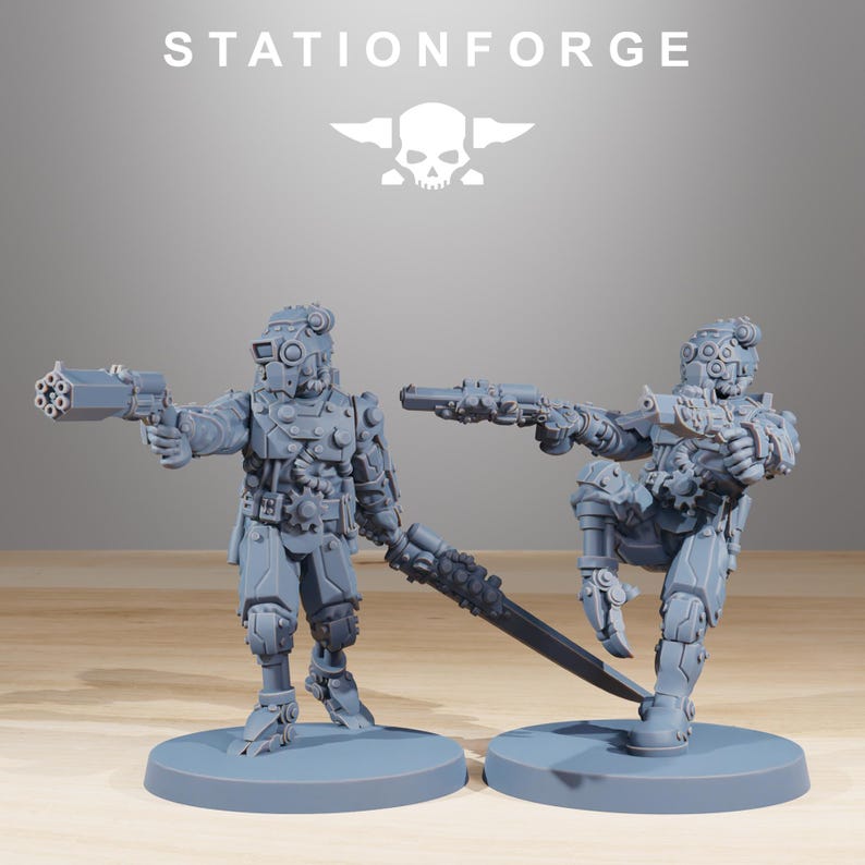 Scavenger Security Patrol | Station Forge 16k Resin Miniatures | 28mm 32mm Tabletop Wargaming | Unpainted image 5