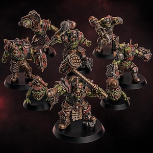 Orcs Head Crackaz Mob | 16k Resin Miniaturen | 28 mm 32 mm Tabletop Wargaming | Unbemalt Bild 1