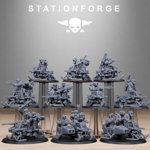 Motociclistas de nieve de la Guardia Gélida / Miniaturas de resina Station Forge 16k / 28 mm 32 mm para juegos de mesa / Sin pintar imagen 2