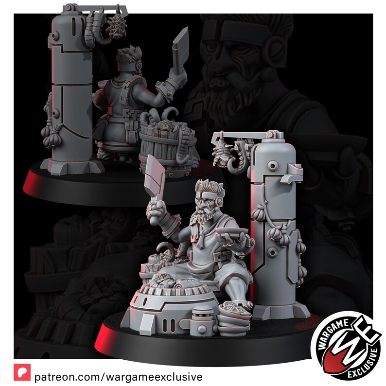 Coalition The Necrocity Black Traders | 16k Resin Miniatures | 28mm 32mm Tabletop Wargaming | Unpainted image 9
