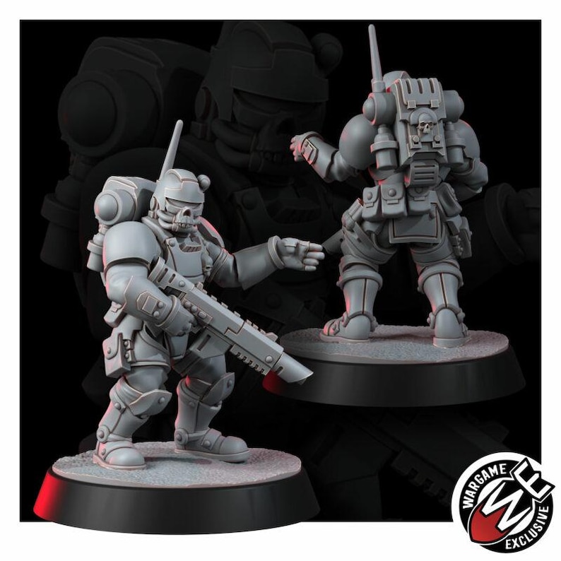Space Knights Urban Storm Squad | 16k Resin Miniatures | 28mm 32mm Tabletop Wargaming | Unpainted image 2