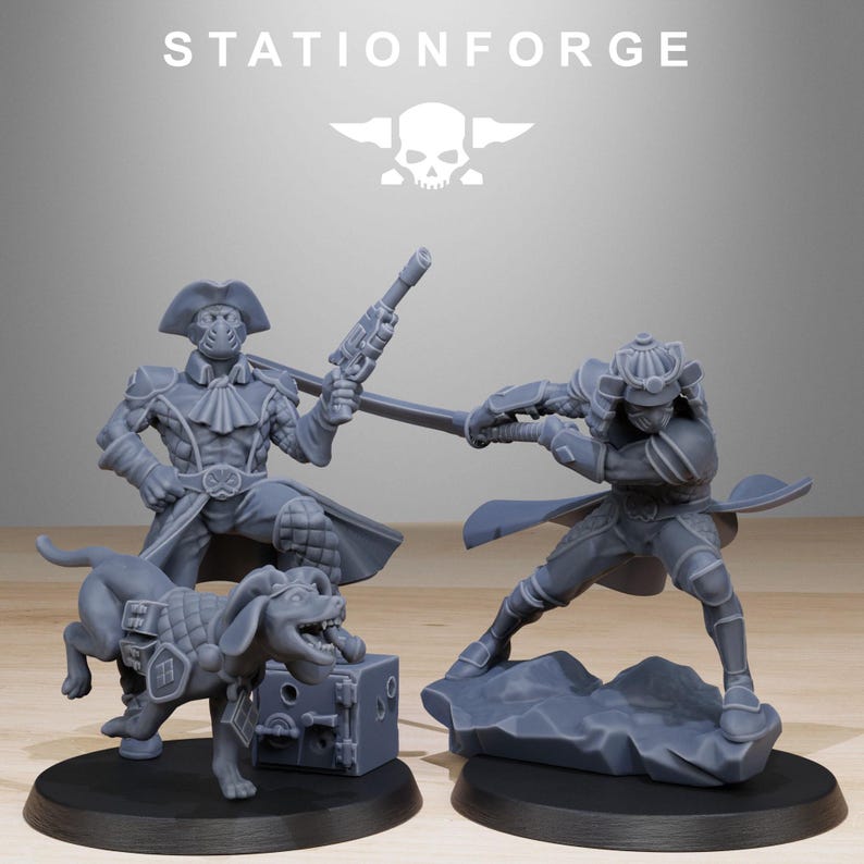 Bufones de Grimcorp / Miniaturas de resina Station Forge 16k / 28 mm 32 mm para juegos de guerra de mesa / Sin pintar imagen 6
