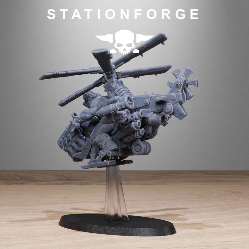 Orks Orkaz Kopters | Station Forge 16k Resin Miniatures | 28mm 32mm Tabletop Wargaming | Unpainted image 4