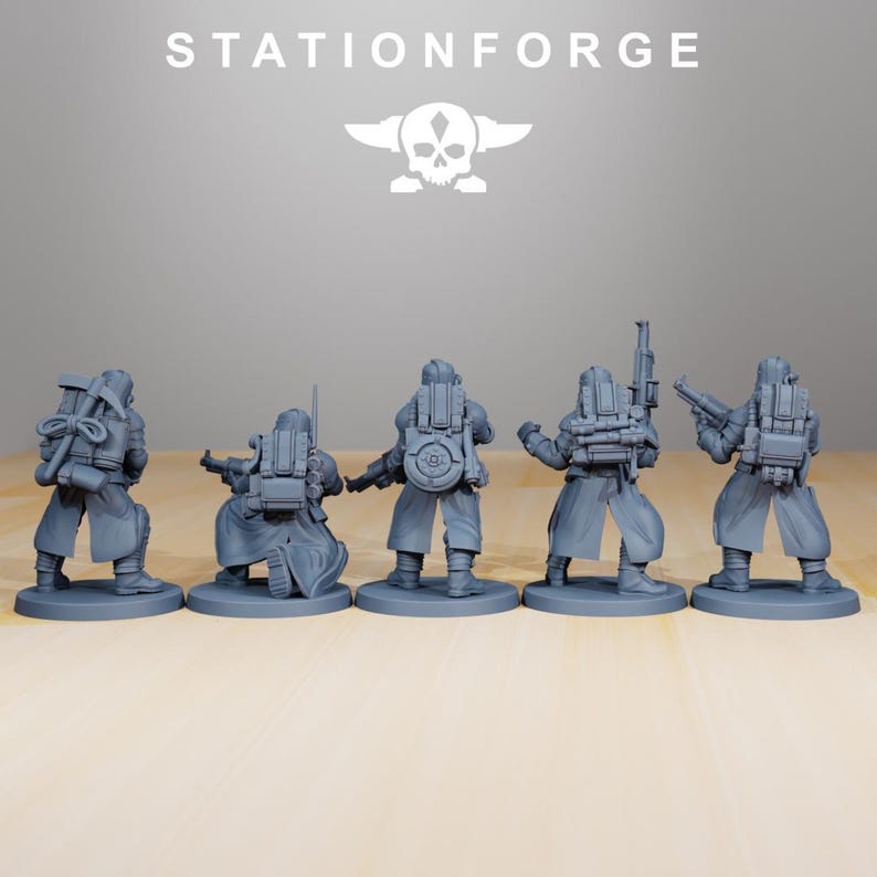 Grimguard Tinkers | Station Forge 16k Resin Miniatures | 28mm 32mm Tabletop Wargaming | Unpainted image 4