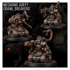 Mechanist Crawl Breakers | 16k Resin Miniatures | 28 mm 32 mm Tabletop Wargaming | Ongeverfd afbeelding 1