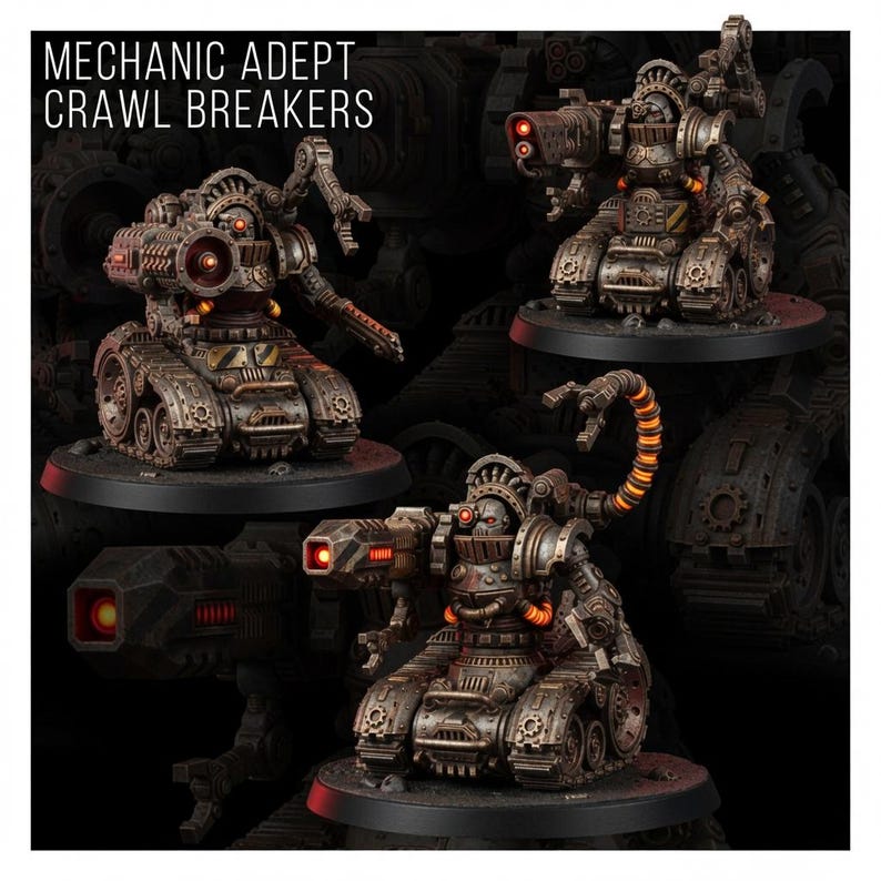 Mechanist Crawl Breakers | 16k Resin Miniatures | 28 mm 32 mm Tabletop Wargaming | Ongeverfd afbeelding 1