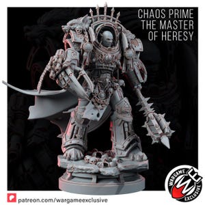 Chaos Prime The Master Of Heresy | 16k Resin Miniatures | 28mm 32mm Tabletop Wargaming | Unpainted image 7