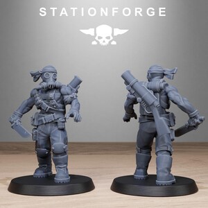 Grimguard Jungle Fighters 2 / Station Forge 16k Resin Miniatures / 28 mm 32 mm Tabletop Wargaming / Sin pintar imagen 7