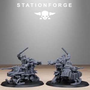 Motociclistas de nieve de la Guardia Gélida / Miniaturas de resina Station Forge 16k / 28 mm 32 mm para juegos de mesa / Sin pintar imagen 10