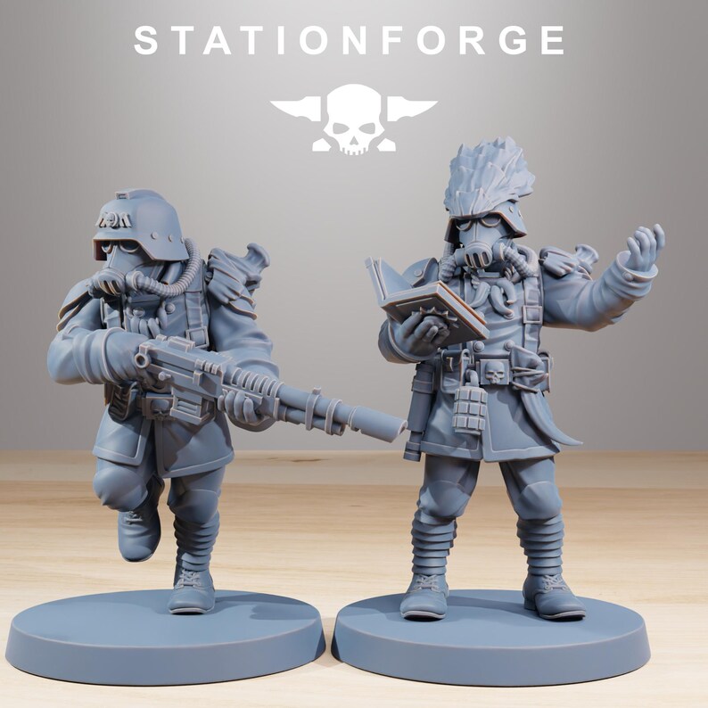 Grimguard Xenarid Hunters | Station Forge 16k Resin Miniatures | 28 mm 32 mm Tabletop Wargaming | Ongeverfd afbeelding 4