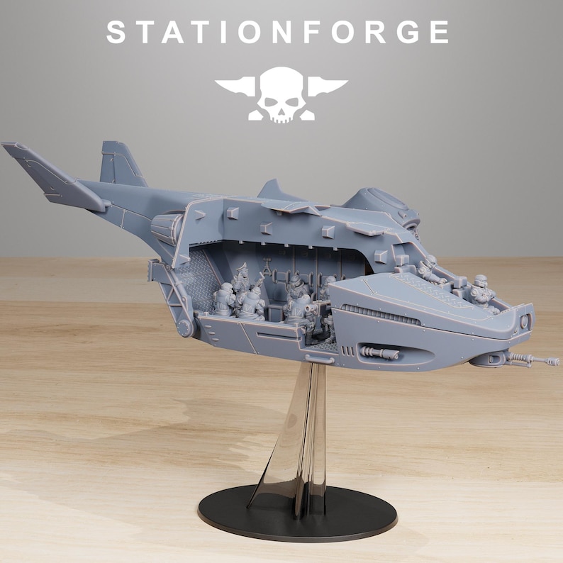 Vaskar Dropship | Station Forge 16k Resin Miniatures | 28mm 32mm Tabletop Wargaming | Unpainted image 3