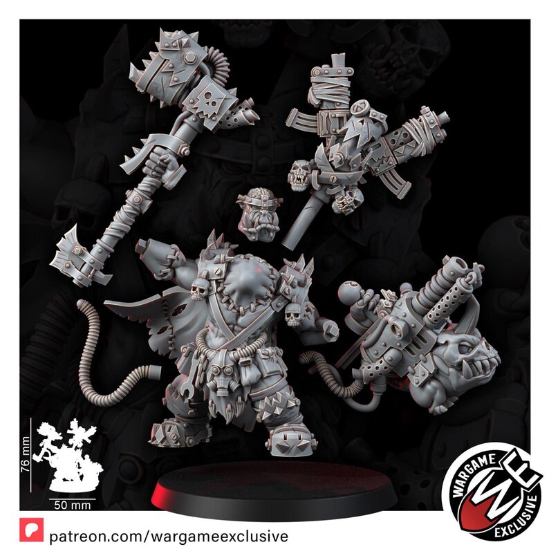 Ork Mad Riders Zoghed Edsplitta | 16k Resin Miniatures | 28mm 32mm Tabletop Wargaming | Unpainted image 5