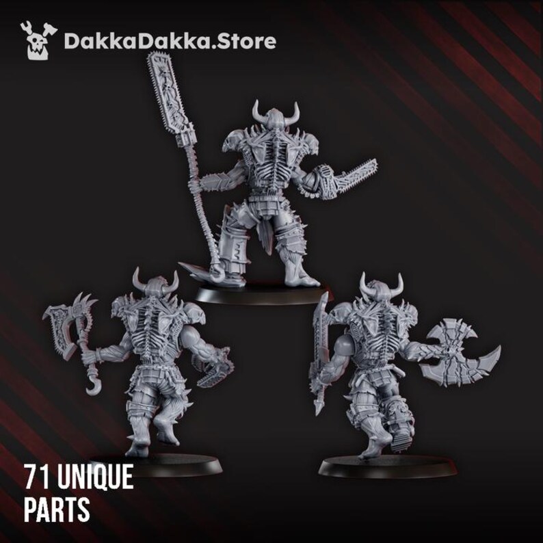 Cursed Bone Shredders Squad – 16K Resin Miniatures (28mm 32mm Wargaming) image 6