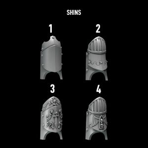 Eternal Pilgrims - Termi pack - Gorgets & shins - 16k Resin - GreyTide Studio - Holy Warriors / Bitz / Tabletop / Wargaming / Grimdark image 2
