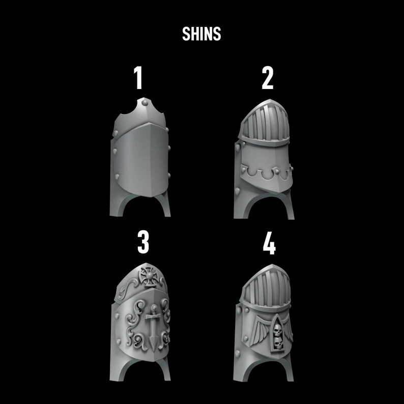 Eternal Pilgrims - Termi pack - Gorgets & shins - 16k Resin - GreyTide Studio - Holy Warriors / Bitz / Tabletop / Wargaming / Grimdark image 2