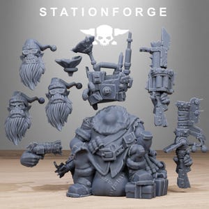 Orks Orkaz Santa Chaos | Station Forge 16k Resin-Miniaturen | 28 mm 32 mm Tabletop-Wargaming | Unbemalt Bild 10