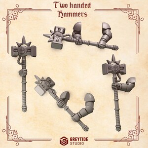 Señores Carmesíes - Martillos a dos manos - Resina 16k - GreyTide Studio - Sangre / Guerreros Espaciales / Piezas / Juegos de Mesa / Wargaming / Grimdark imagen 2
