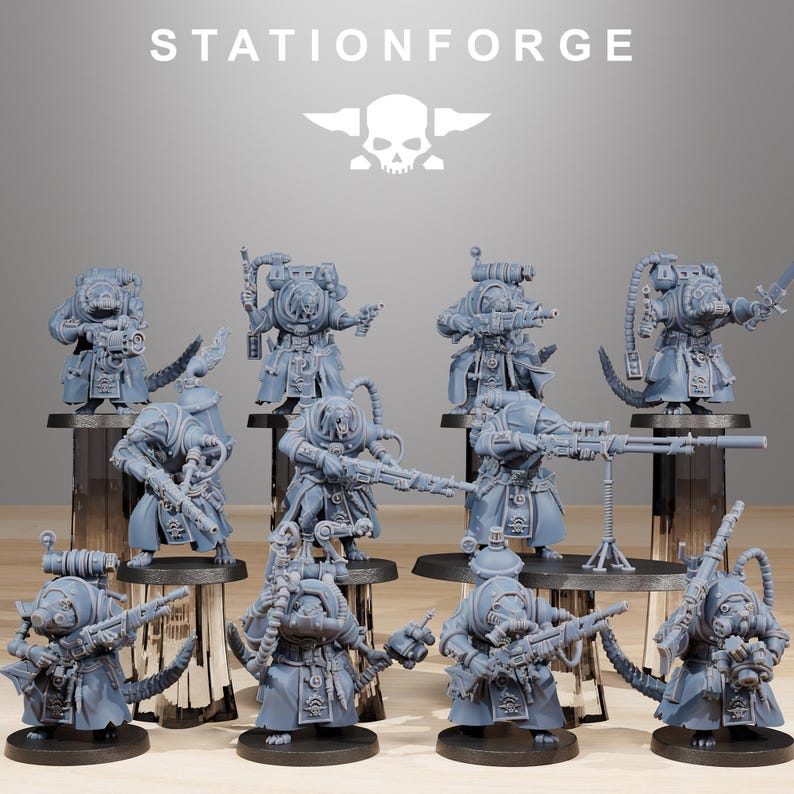 Raticus Grunts | Station Forge 16k Resin Miniatures | 28mm 32mm Tabletop Wargaming | Unpainted image 2