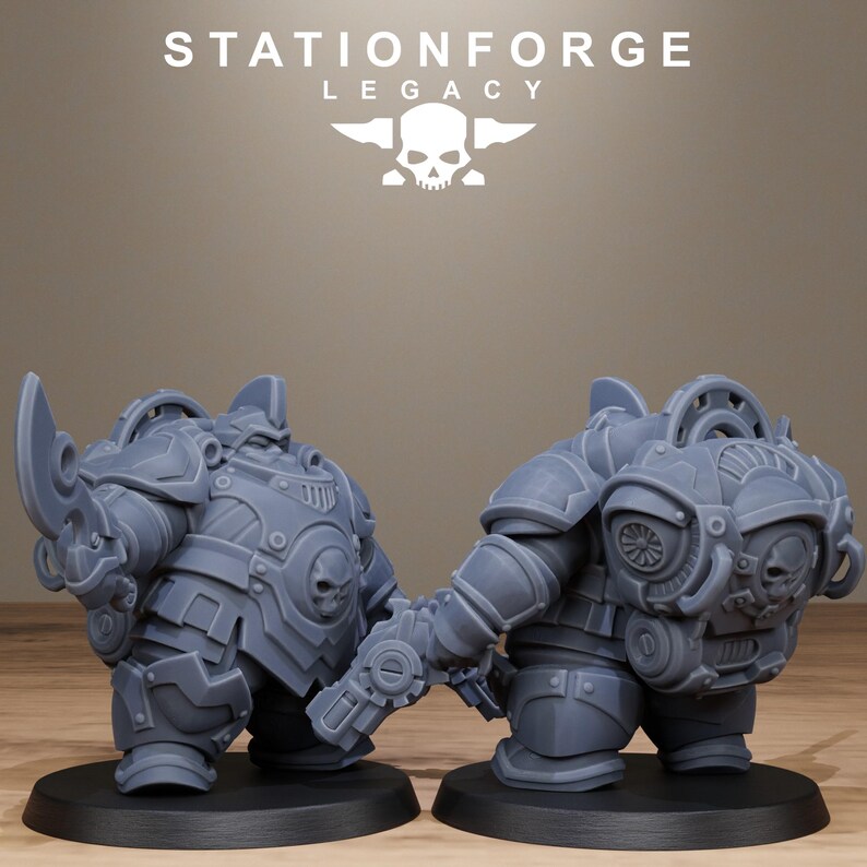 Legacy Ironvale Bulkguards | Station Forge 16k Resin Miniatures | 28 mm 32 mm Tabletop Wargaming | Ongeverfd afbeelding 10