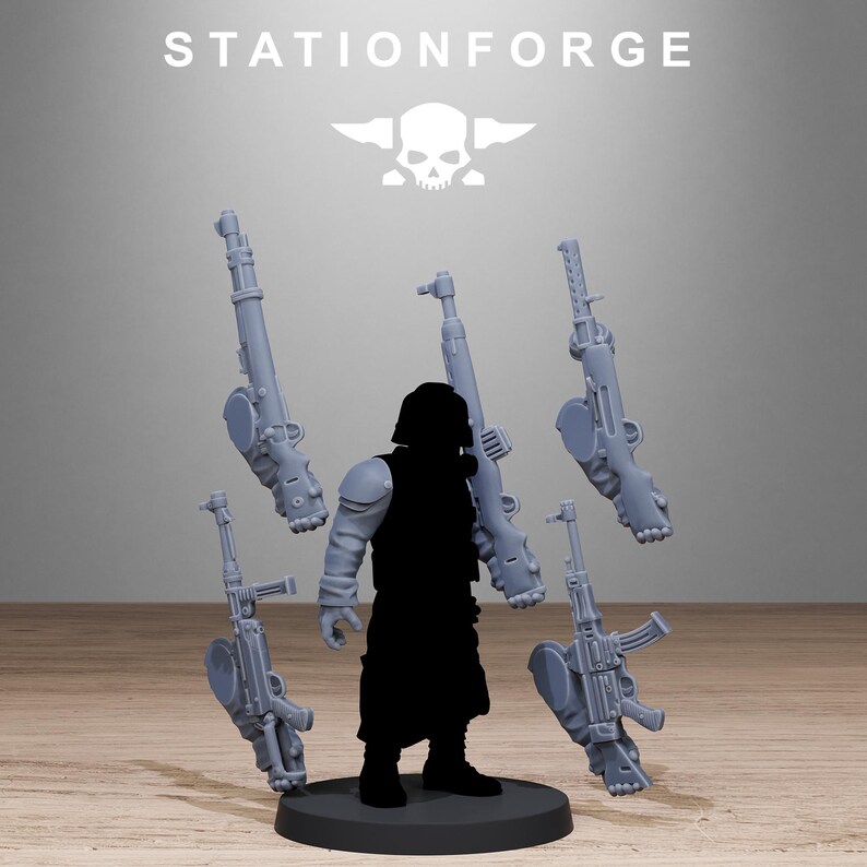 Grimguard German Weapons Pack | Station Forge 16k Resin Miniatures | 28mm 32mm Tabletop Wargaming | Unpainted image 4