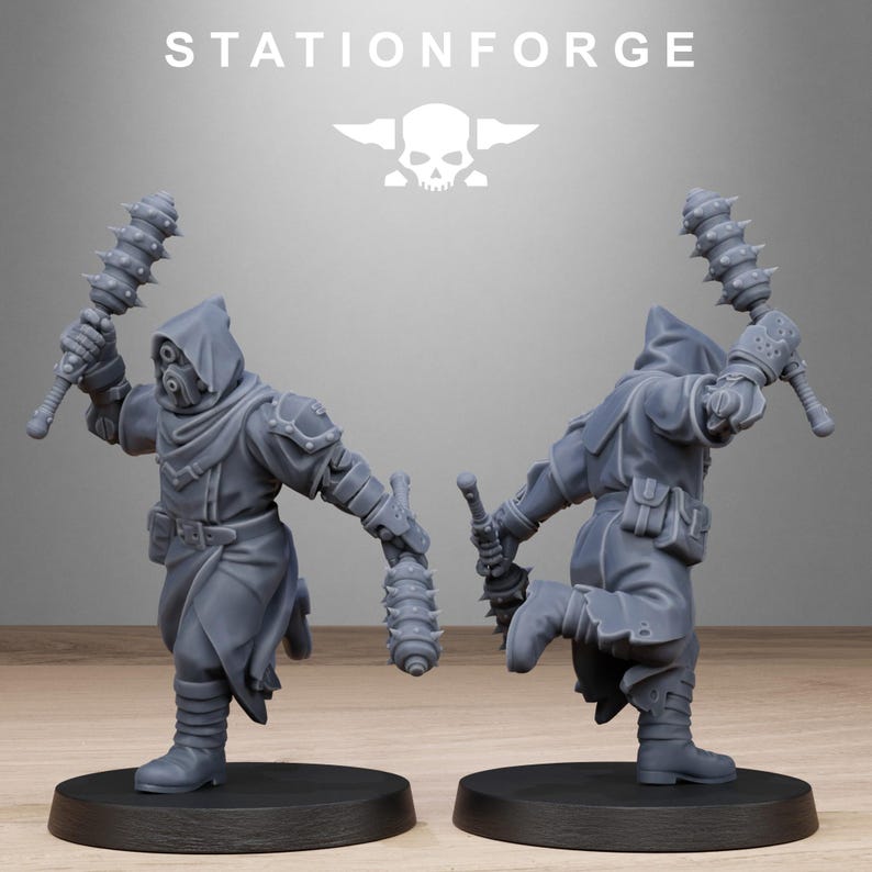 Plünderer-Henker | Station Forge 16k Resin-Miniaturen | 28 mm/32 mm Tabletop-Wargaming | Unbemalt Bild 5