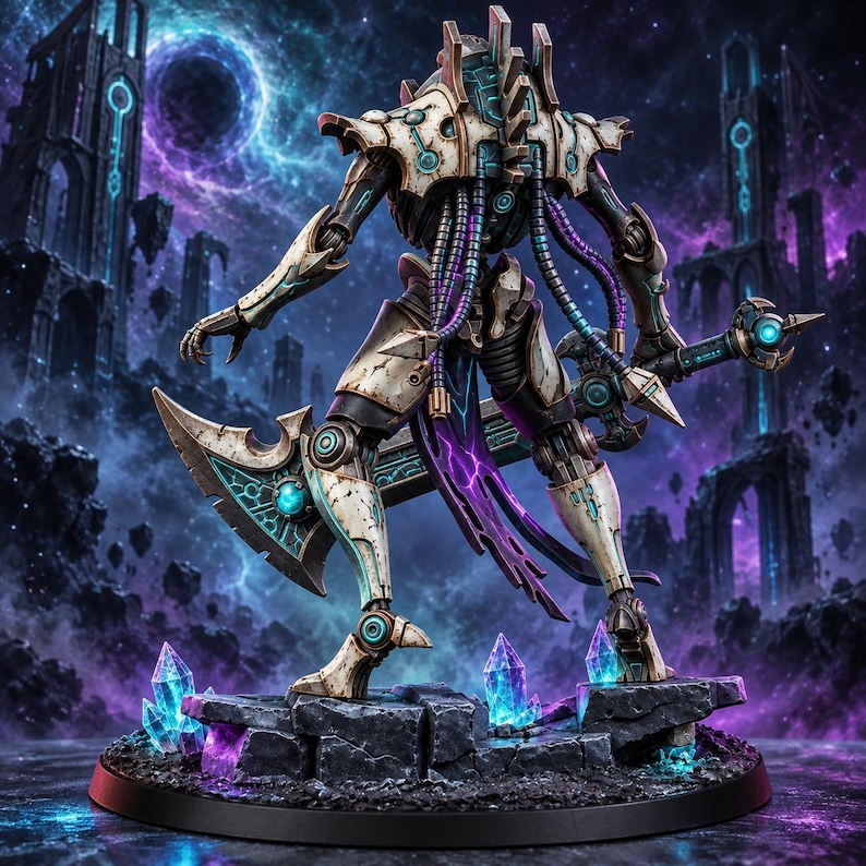 Nekrocyborg-Leerenkoloss | 16k Resin-Miniaturen | 28 mm/32 mm Tabletop-Wargaming | Unbemalt Bild 3
