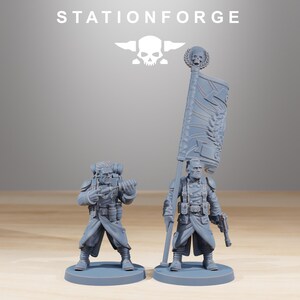 Grimguard Combatants | Station Forge 16k Resin Miniatyrer | 28 mm 32 mm Bordspel Krigsspel | Omålad bild 5