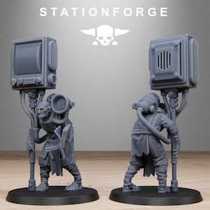 Grimcorp Scrap Operatives | Station Forge 16k Resin Miniatures | 28mm 32mm Tabletop Wargaming | Unpainted image 3