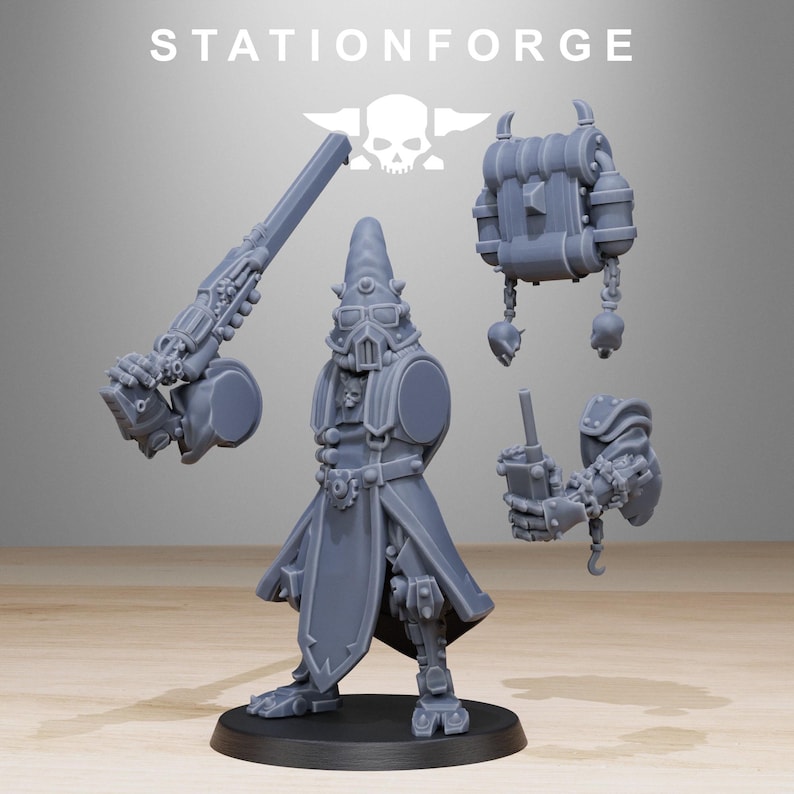 Scavenger Hooded Cultists | Station Forge 16k Resin Miniatures | 28mm 32mm Tabletop Wargaming | Unpainted image 8