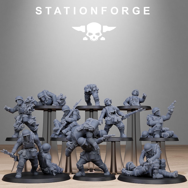 Freeguard Fallen | Station Forge 16k Resin Miniatures | 28mm 32mm Tabletop Wargaming | Unpainted image 2