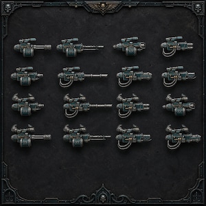 Scylla - Tunga vapen - En pistol eller set om 16 - 16k harts - DakkaDakka - Riddare / Rymdkrigare / Bitz / Bordskiva / Grimdark bild 1